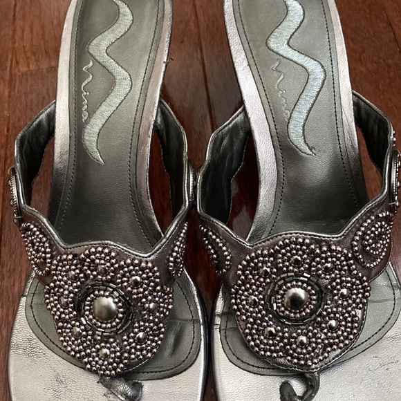 Nina Beaded Medallion Wedge Sandals - Picture 2 of 7